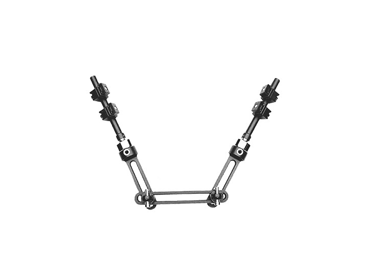 Long fixator with ball-jointed modules for independent screw placement